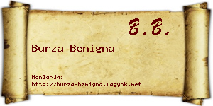 Burza Benigna névjegykártya